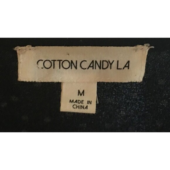 Cotton Candy LA Dress Women's Size Medium Black White Polka Dots Cut Out Tie - Picture 7 of 7